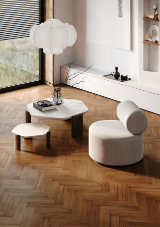 Кварцевый паркет Quartz Parquet Штучный паркет Дуссия Африканская 44-400-63 5/0,6 мм (глянец)
